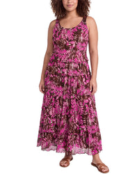 Jones New York Jones New York Plus Multi-Tier Maxi Dress