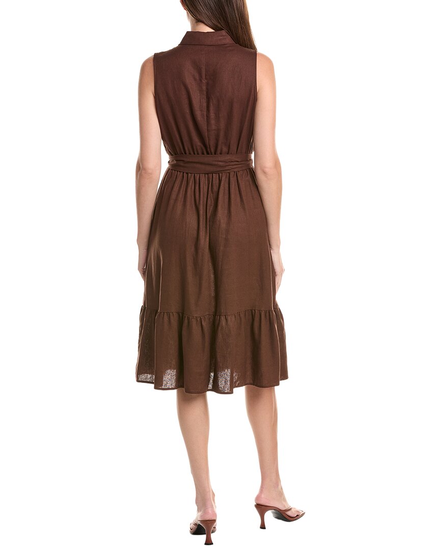 Jones New York Jones New York Belted Linen-Blend Midi Shirtdress