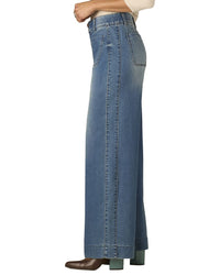 Wit & Wisdom Blue High Rise Patch Pocket Wide Leg Jean