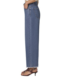 Wit & Wisdom Mid Blue Wyatt Skyrise Round Up Wide Leg Boyfriend Jean