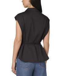 Wit & Wisdom Extended Shoulder Cap Sleeve Collared Shirt