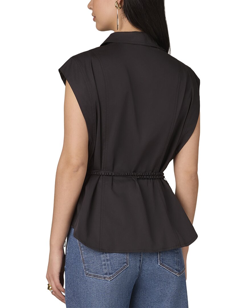Wit & Wisdom Extended Shoulder Cap Sleeve Collared Shirt