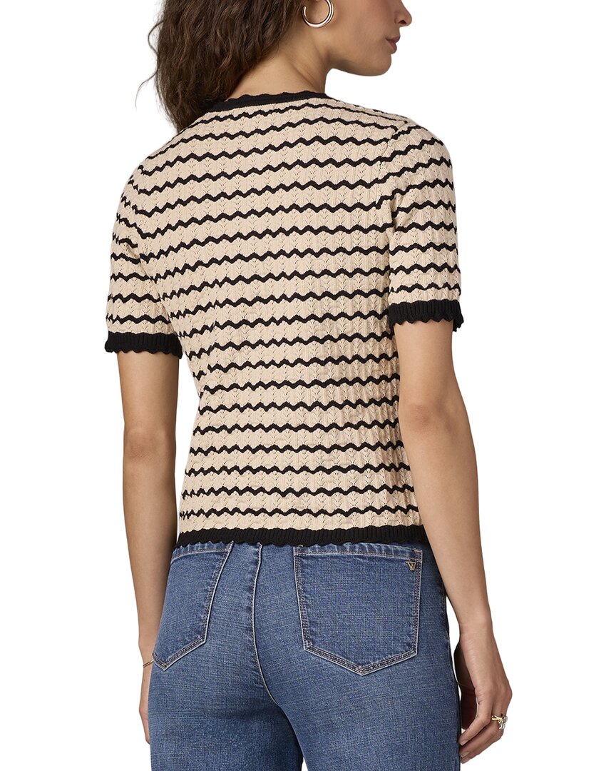 Wit & Wisdom Short Sleeve Round Neck Placket Sweater