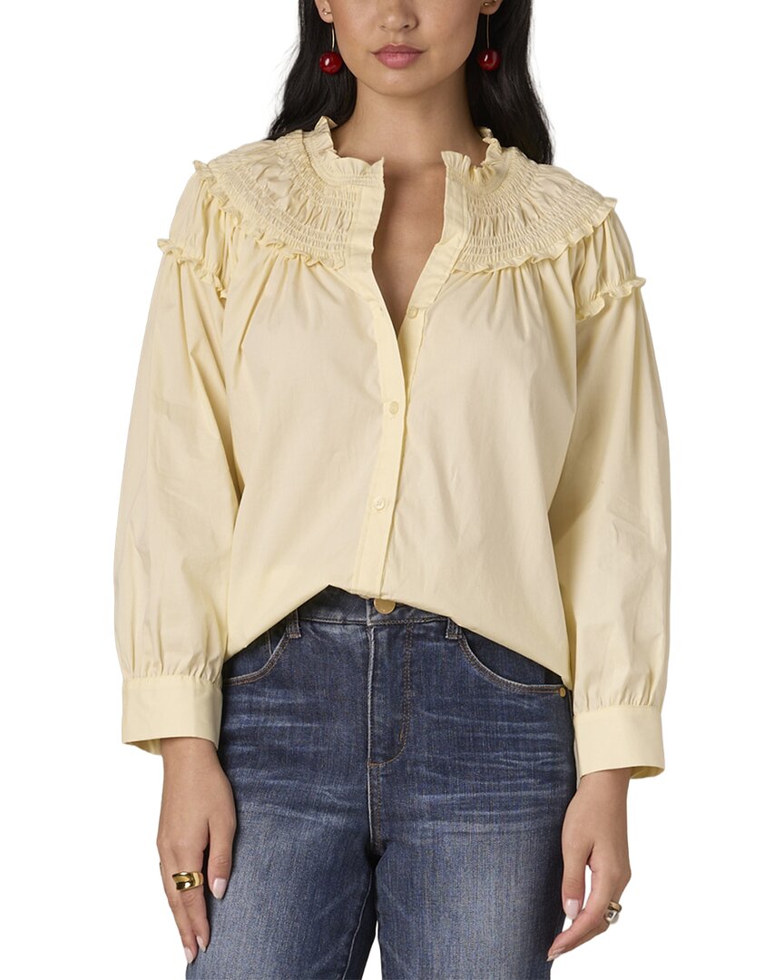 Wit & Wisdom 3/4 Blouson Sleeve Smocked Yoke Top