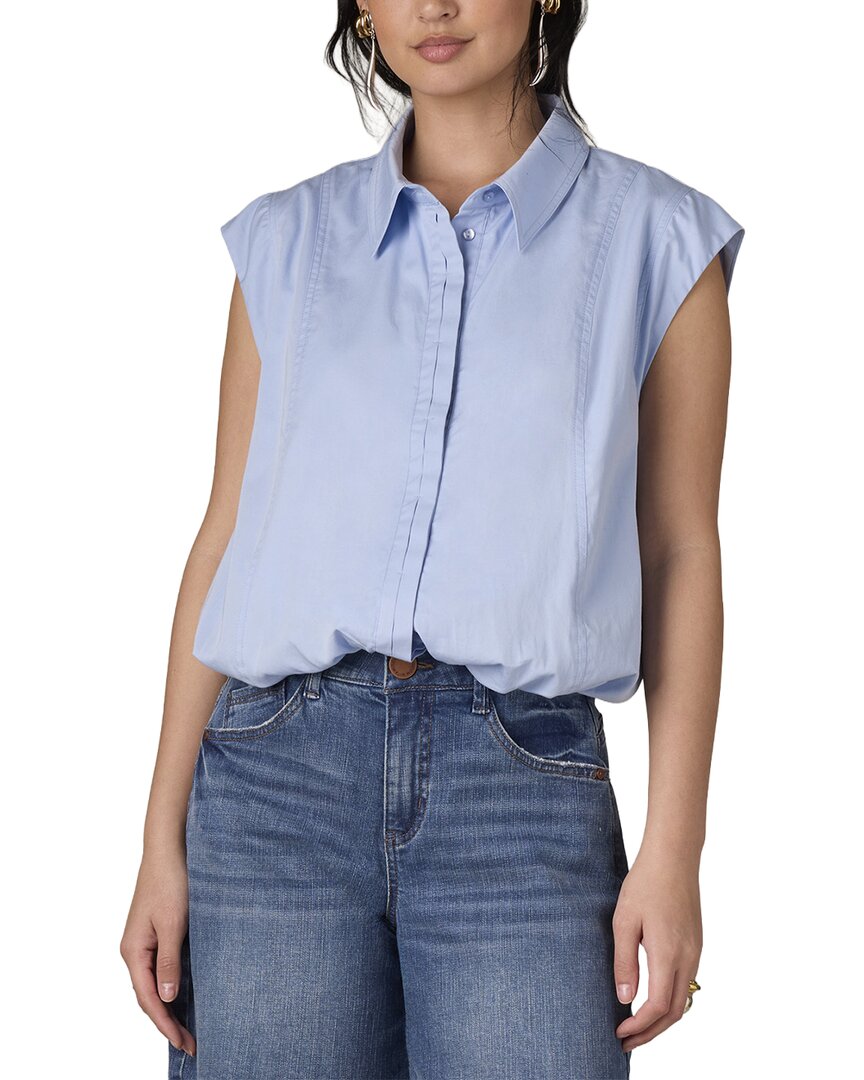 Wit & Wisdom Extended Shoulder Cap Sleeve Collared Shirt