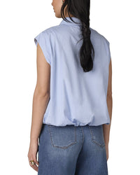 Wit & Wisdom Extended Shoulder Cap Sleeve Collared Shirt
