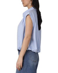 Wit & Wisdom Extended Shoulder Cap Sleeve Collared Shirt