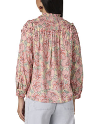 Wit & Wisdom 3/4 Blouson Sleeve Smocked Yoke Top