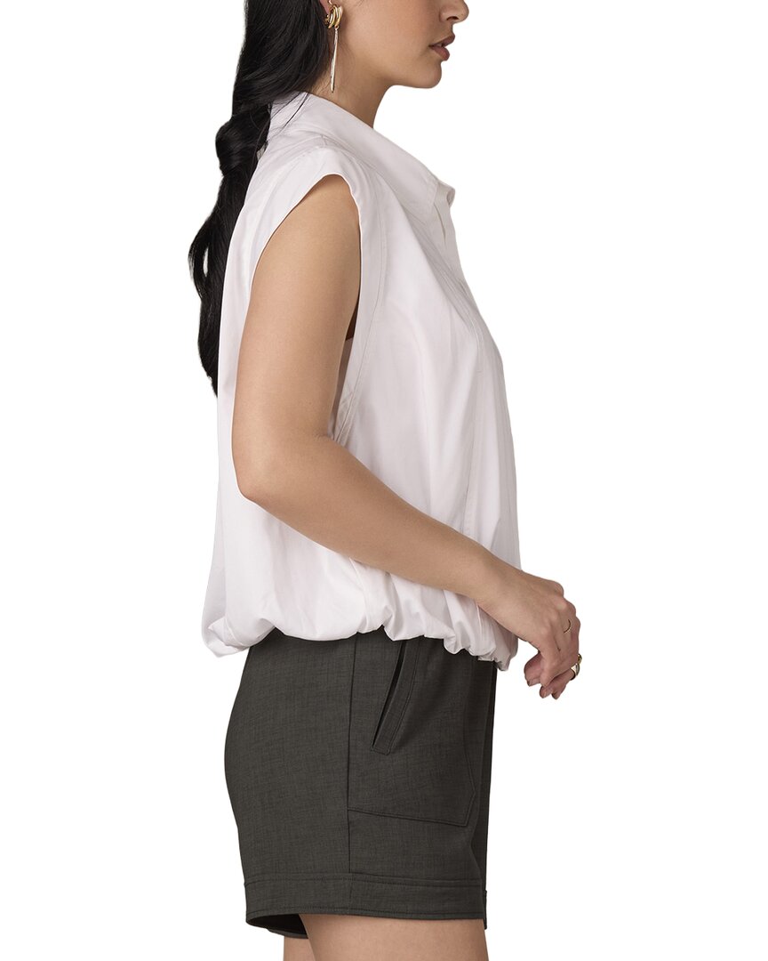Wit & Wisdom Extended Shoulder Cap Sleeve Collared Shirt