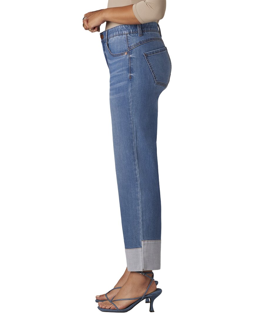 Wit & Wisdom Mid Blue High Rise Round Up Boyfriend Jean