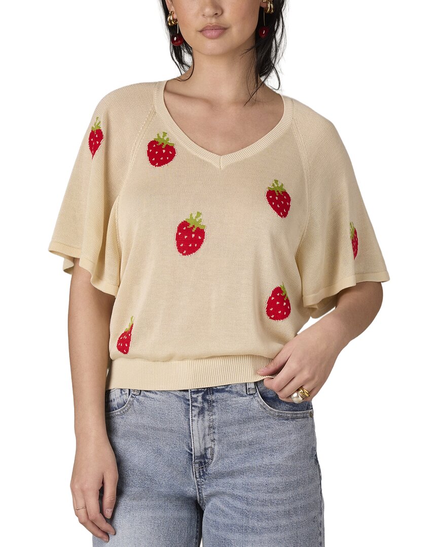 Wit & Wisdom Bat Wing V-Neck Jacquard Top