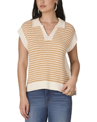 Wit & Wisdom Extended Shoulder V Neck Collar Sweater Vest