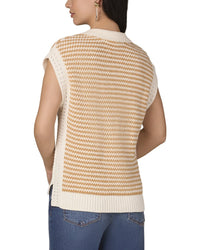 Wit & Wisdom Extended Shoulder V Neck Collar Sweater Vest