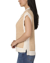 Wit & Wisdom Extended Shoulder V Neck Collar Sweater Vest