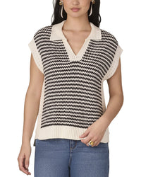 Wit & Wisdom Extended Shoulder V Neck Collar Sweater Vest