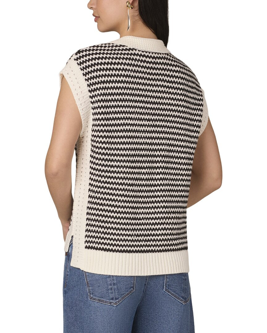 Wit & Wisdom Extended Shoulder V Neck Collar Sweater Vest