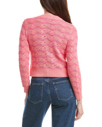 &Isla Eliza Pointelle Stripe Zip Bomber Jacket