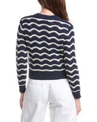 &Isla Eliza Pointelle Stripe Zip Bomber Jacket