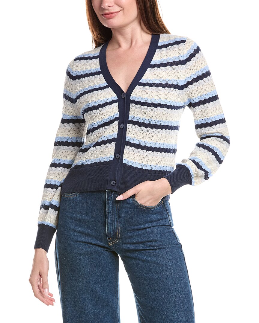 &Isla Ayla Pointelle Stripe Cardigan