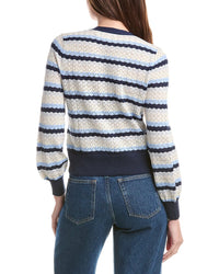 &Isla Ayla Pointelle Stripe Cardigan