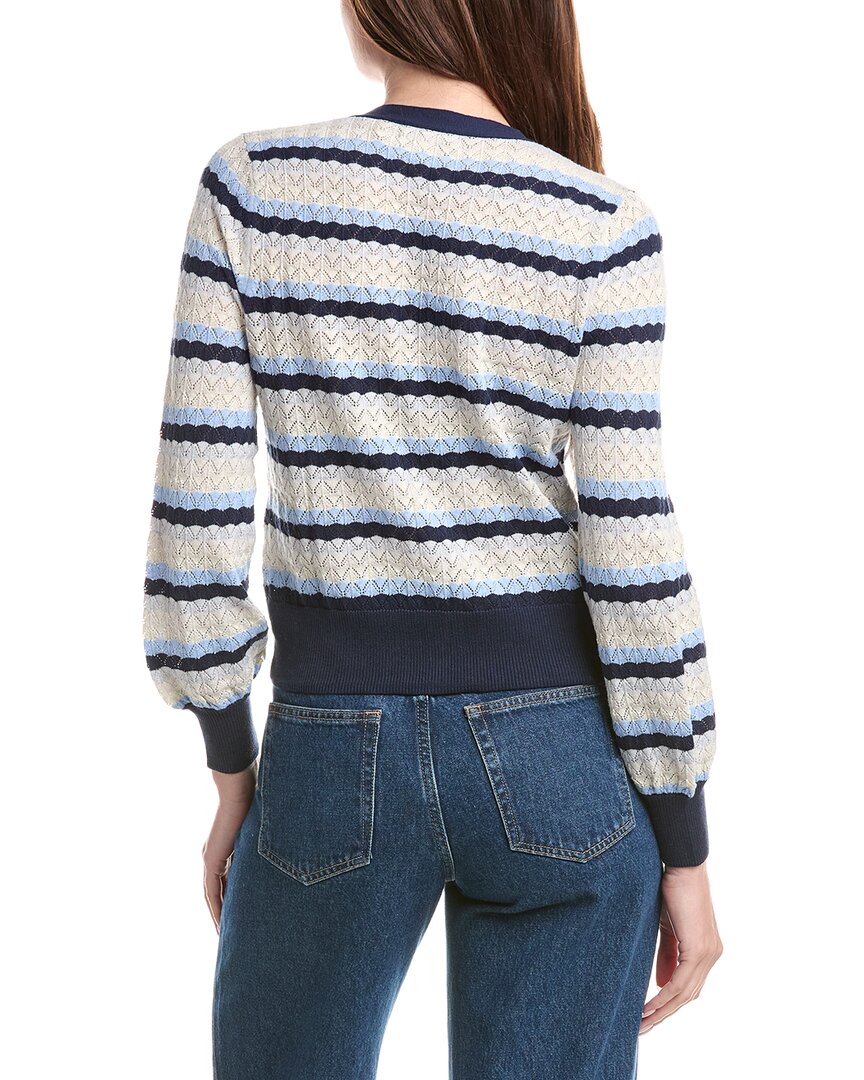 &Isla Ayla Pointelle Stripe Cardigan
