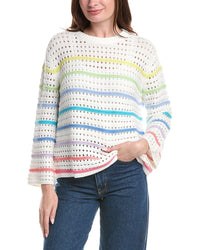 &Isla Effie Pointelle Stripe Beach Top