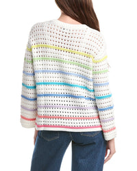 &Isla Effie Pointelle Stripe Beach Top