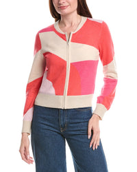 &Isla &Isla Kali Geo Intarsia Cashmere Bomber Jacket