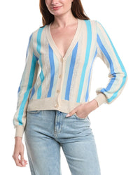 &Isla Kayla Vertical Stripe Cashmere Cardigan