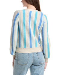 &Isla Kayla Vertical Stripe Cashmere Cardigan