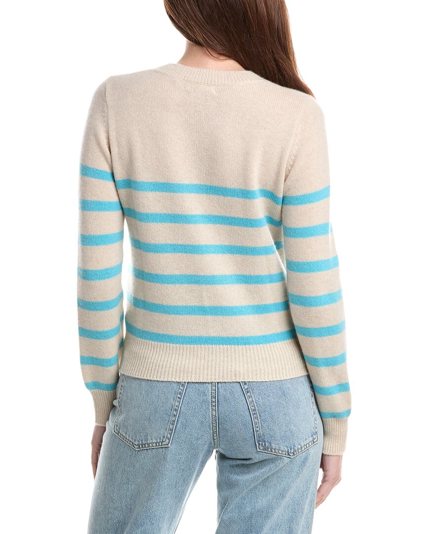 &Isla Lacey Stripe Pointelle Cashmere Top