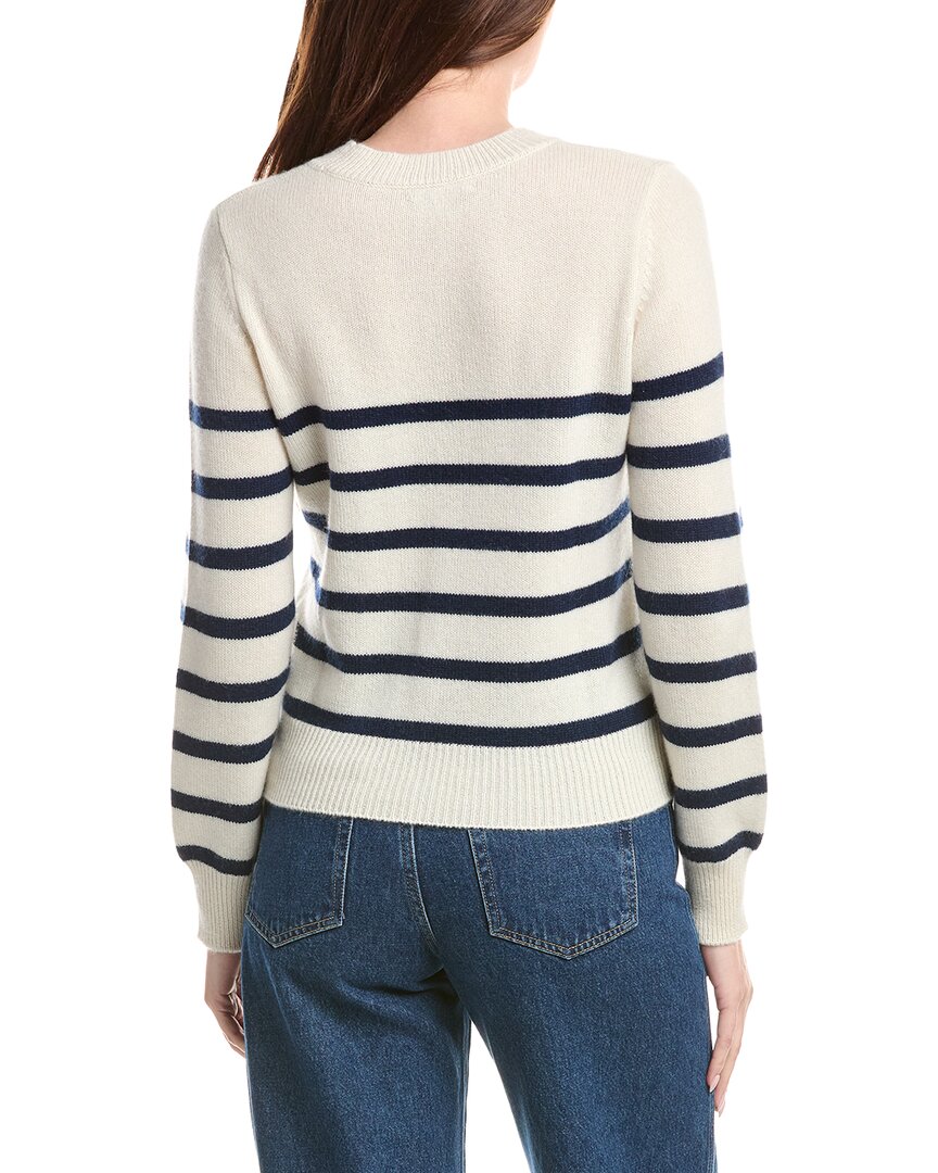 &Isla Lacey Stripe Pointelle Cashmere Top