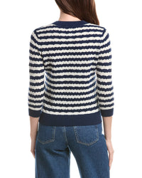 &Isla Kendall Pointelle Stripe Cashmere Sweater