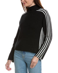 Theo and Spence Theo And Spence Striped Sleeve Turtleneck Sweater