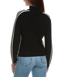 Theo and Spence Theo And Spence Striped Sleeve Turtleneck Sweater