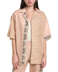Palm Angels Print Linen-Blend Shirt