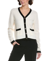 Cece Flower Button V-Neck Cardigan