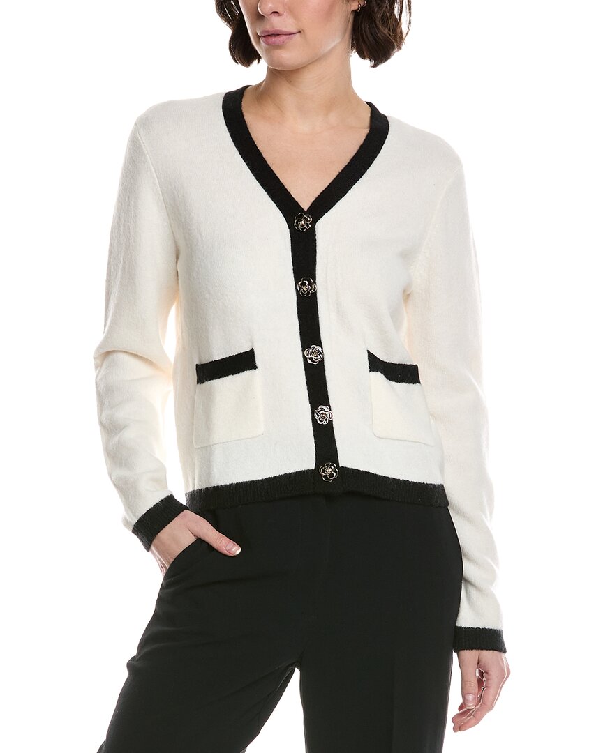 Cece Flower Button V-Neck Cardigan