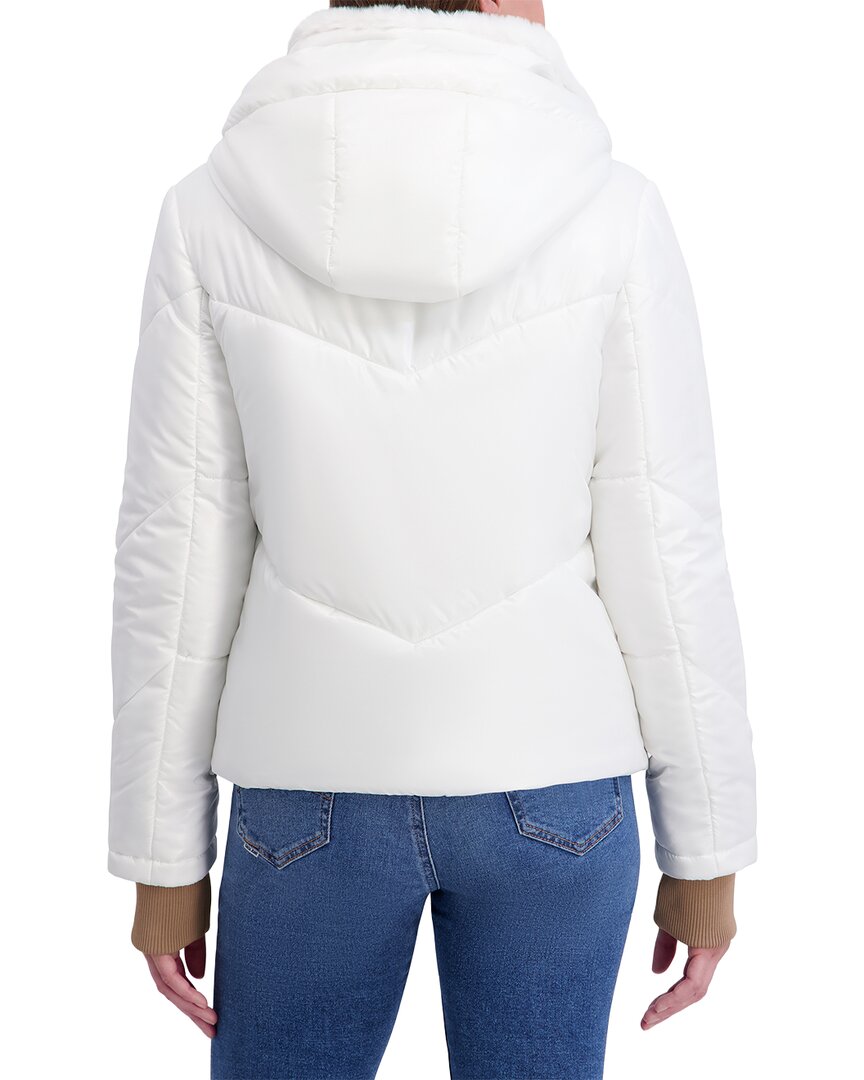 Kensie Mixed Quilt Puffer Jacket