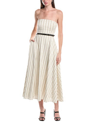 Max Mara Fervida Jersey Linen-Blend Midi Dress