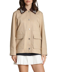 Avec Les Filles Embellished Collar Barn Jacket