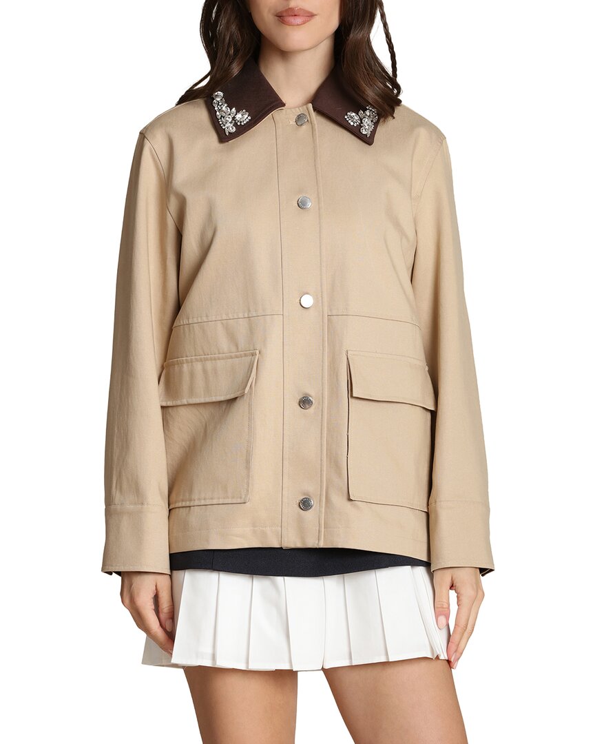 Avec Les Filles Embellished Collar Barn Jacket