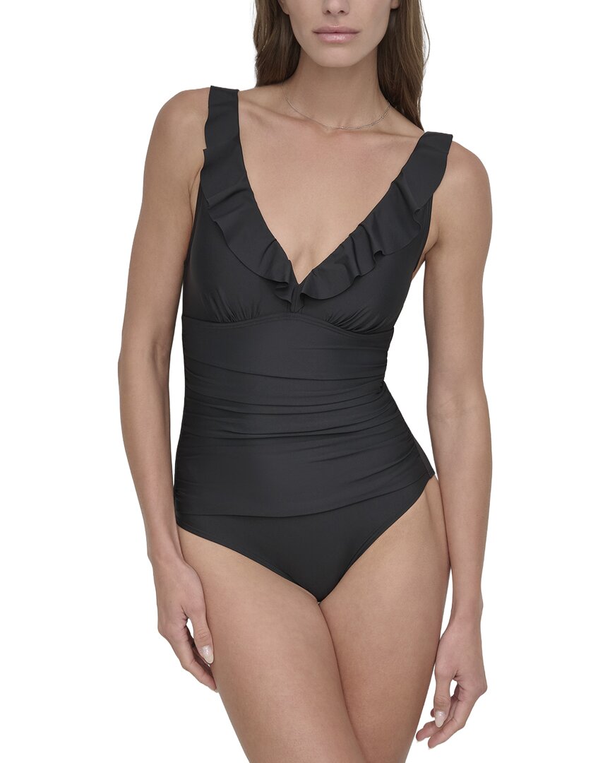 DKNY Dkny Ruffle Plunge Swimsuit