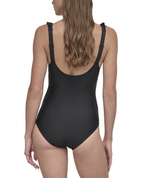 DKNY Dkny Ruffle Plunge Swimsuit