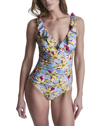DKNY Dkny Ruffle Plunge Swimsuit