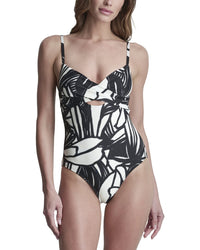 DKNY Dkny Keyhole Twist Swimsuit With Open Back