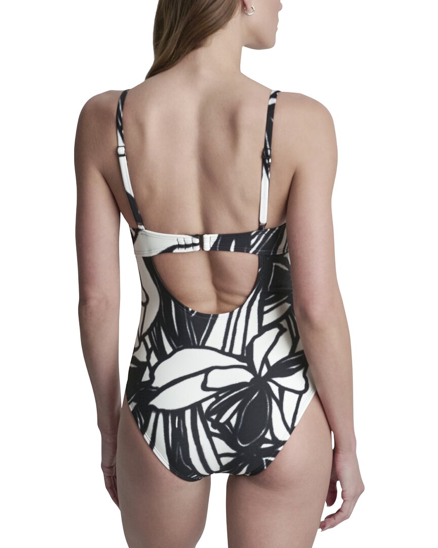DKNY Dkny Keyhole Twist Swimsuit With Open Back