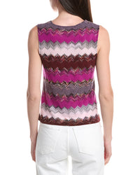 M Missoni Zig Zag Patterned Wool-Blend Tank Top