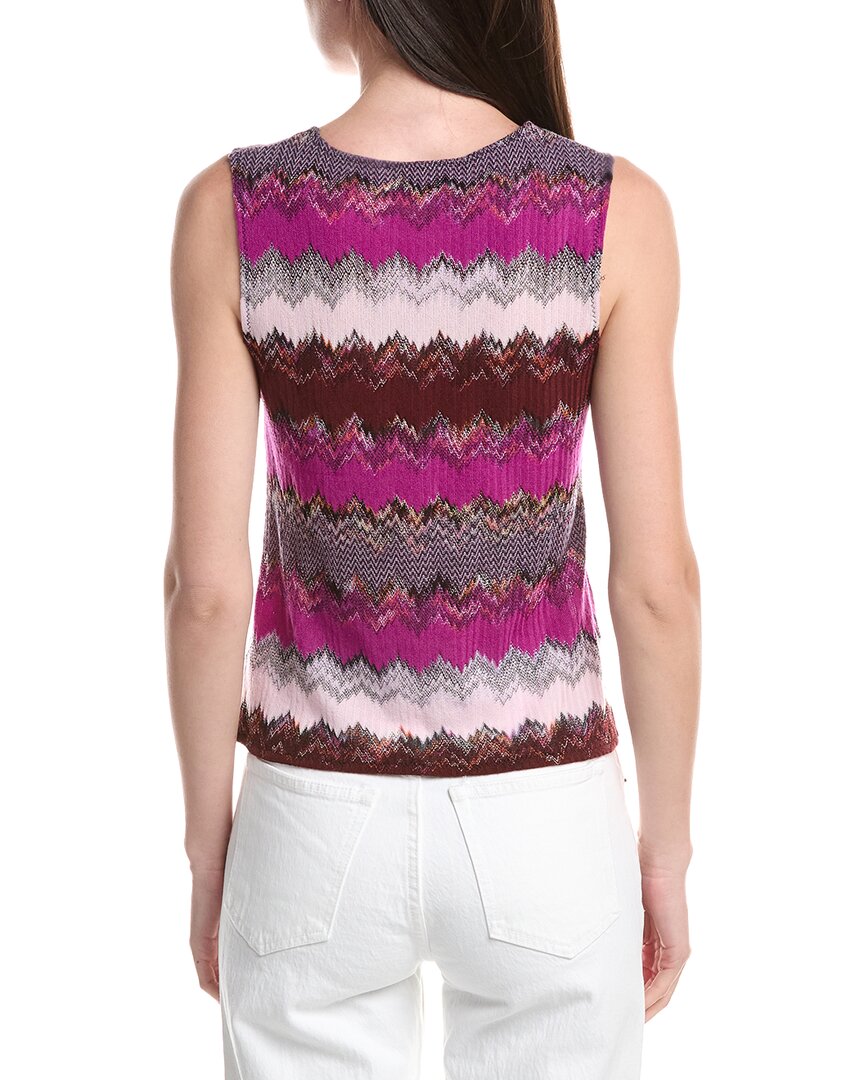 M Missoni Zig Zag Patterned Wool-Blend Tank Top