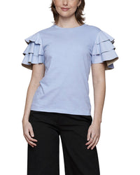 Why Dress Faux Leather Ruffle Top